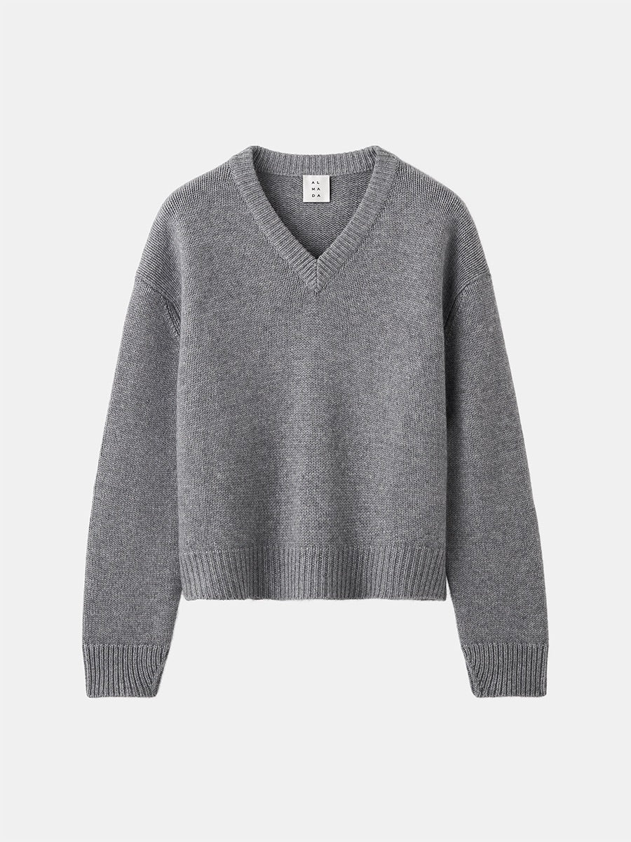 Yara V-Neck Sweater - Grey