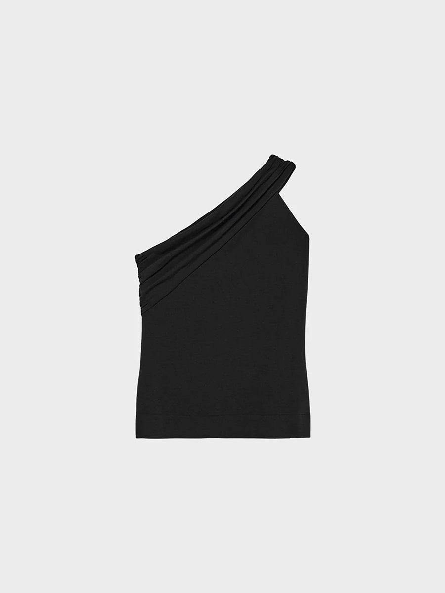 0057 One Shoulder Draped Tee