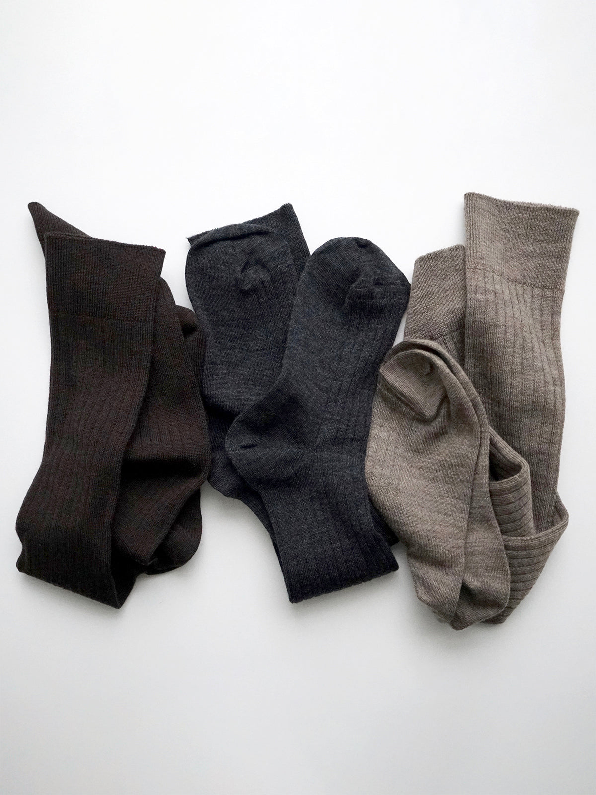 Merino Wool Ribbed High Socks