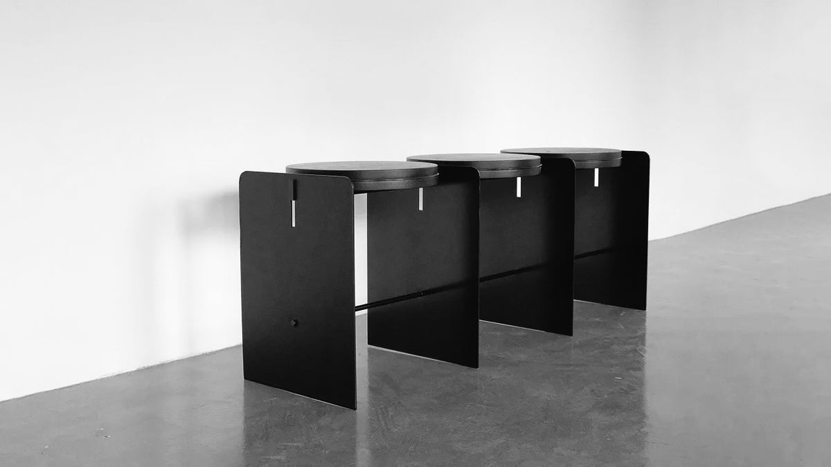 Building Blocks / 3-Seater Bench – Black