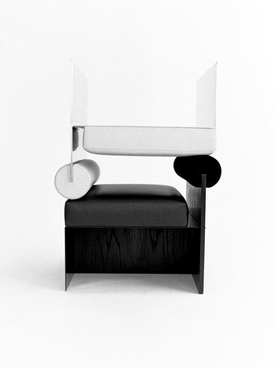 Building Blocks / Side Lounge Chair – Black Ash