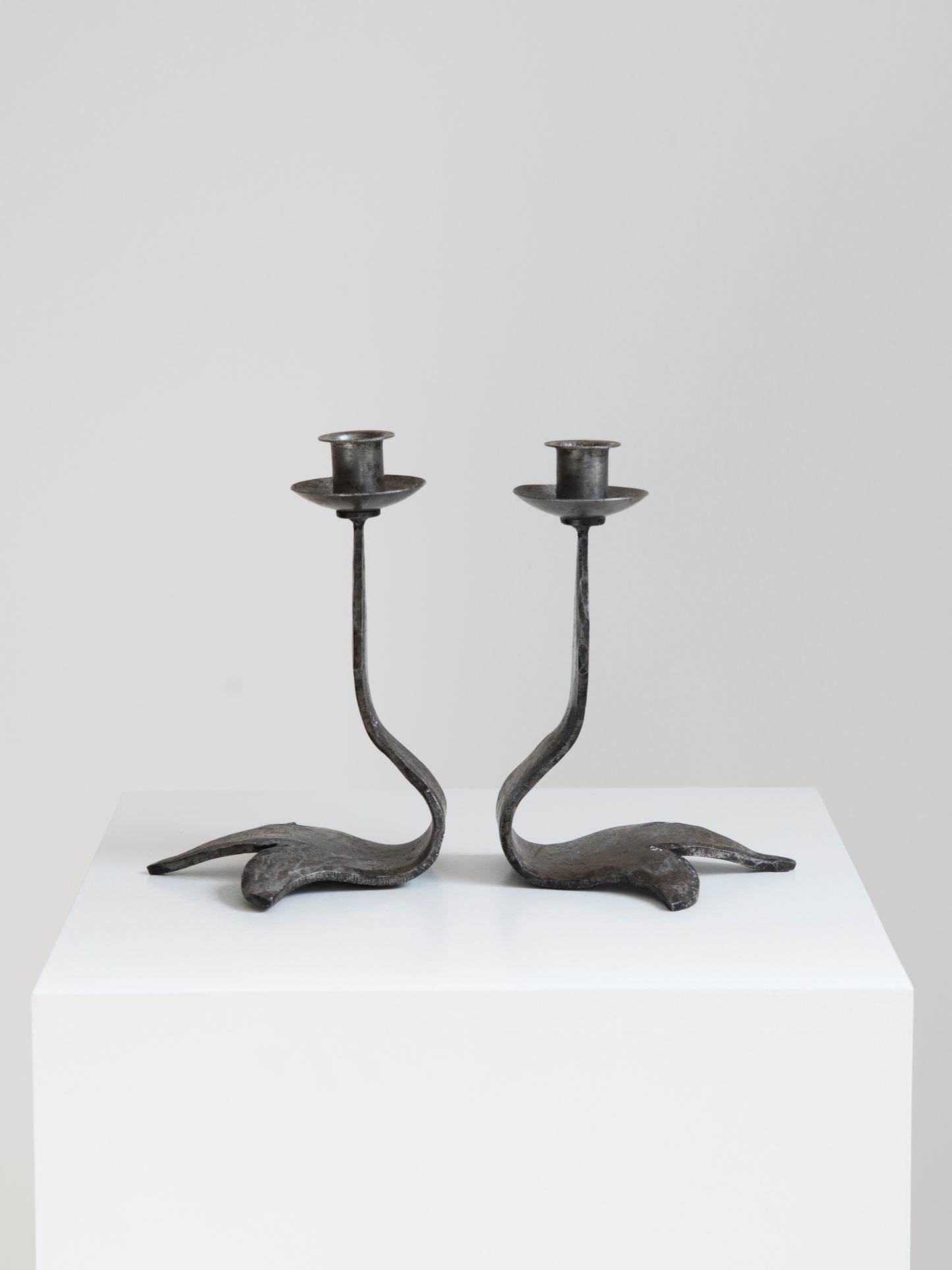Vintage Brutalist Candle Holders – Pair
