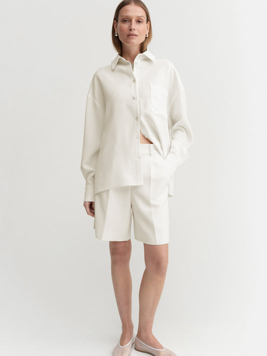 Blair Crepe Shorts - Cream