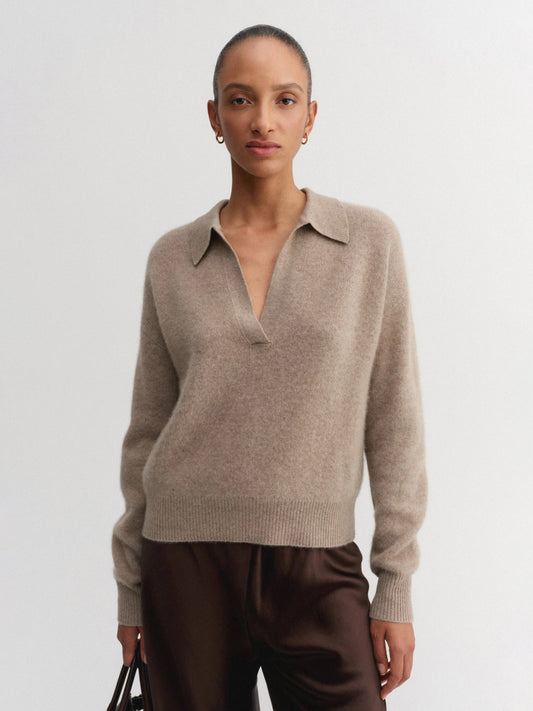 Kaia Collar Sweater - Nougat