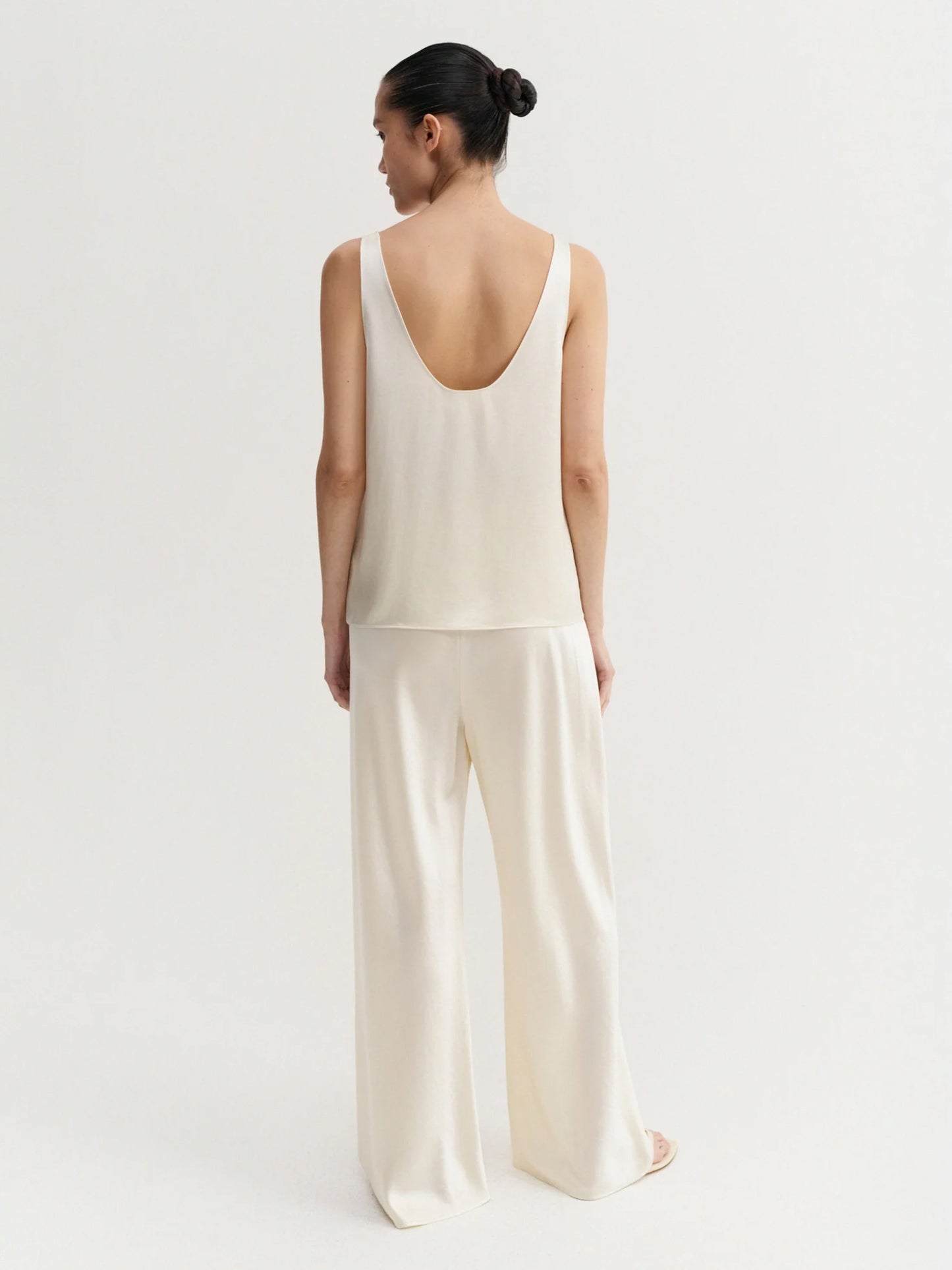 Bias Satin Trousers - Vanilla