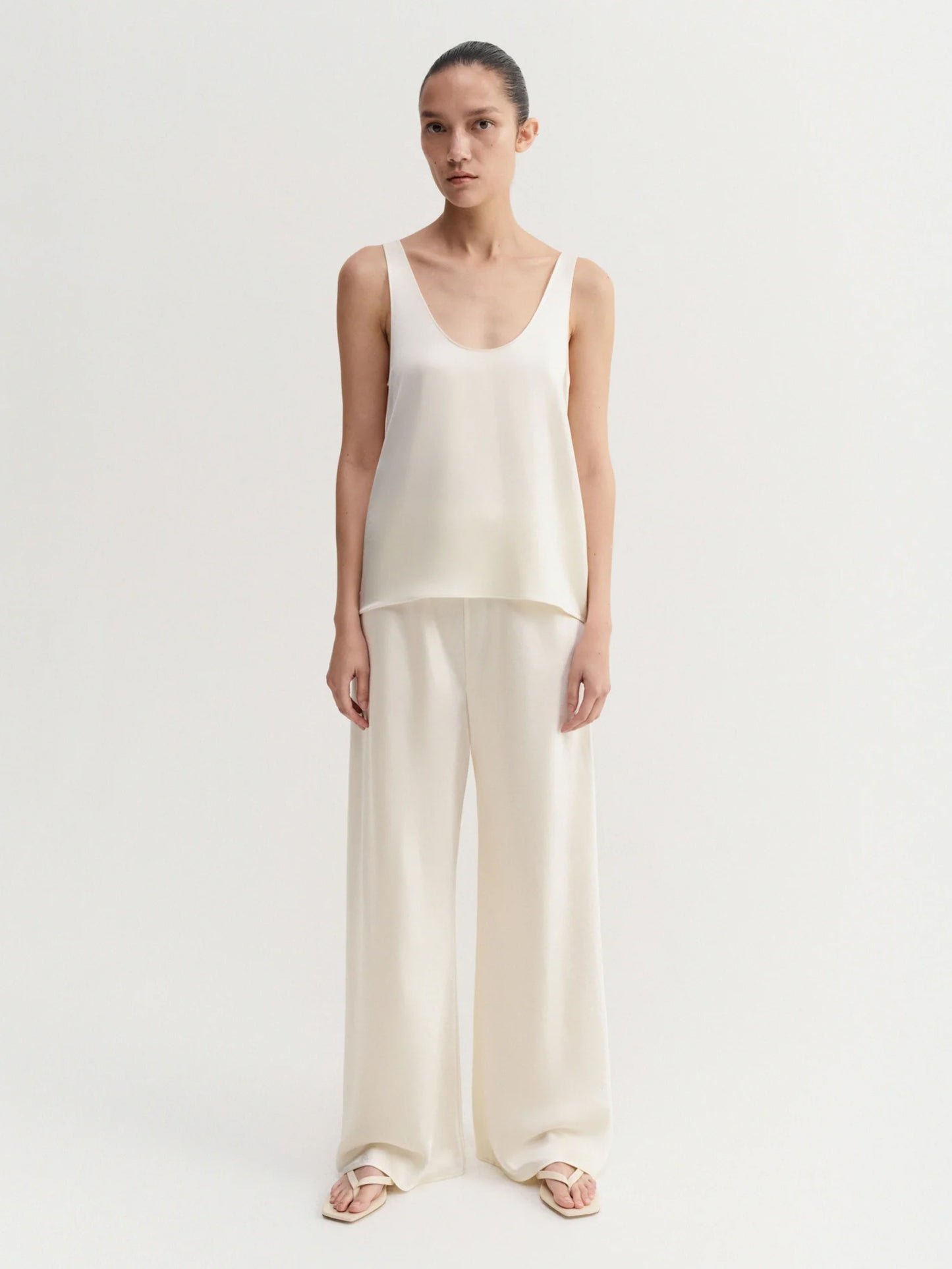 Bias Satin Trousers - Vanilla