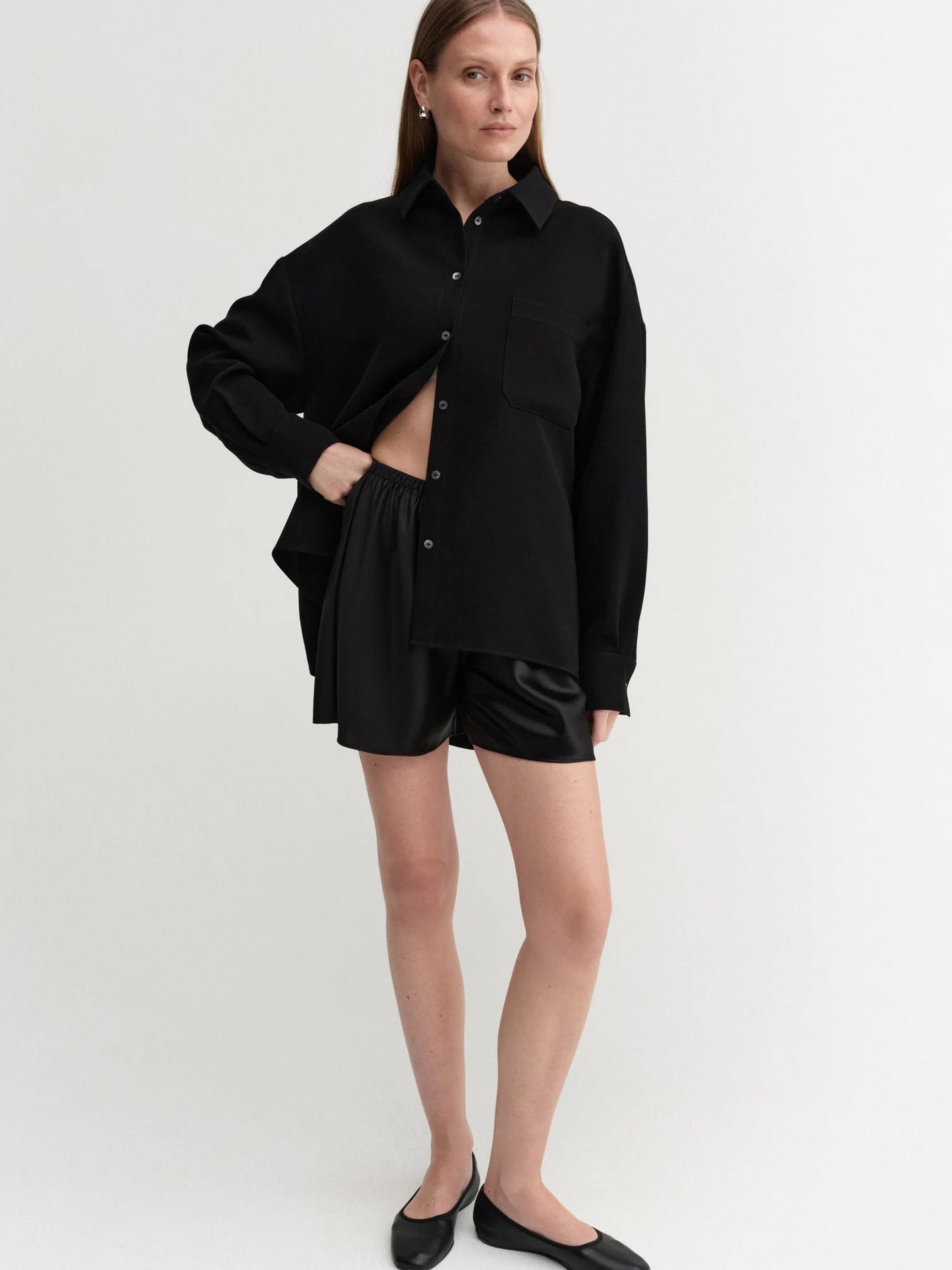 Bim Satin Shorts - Black