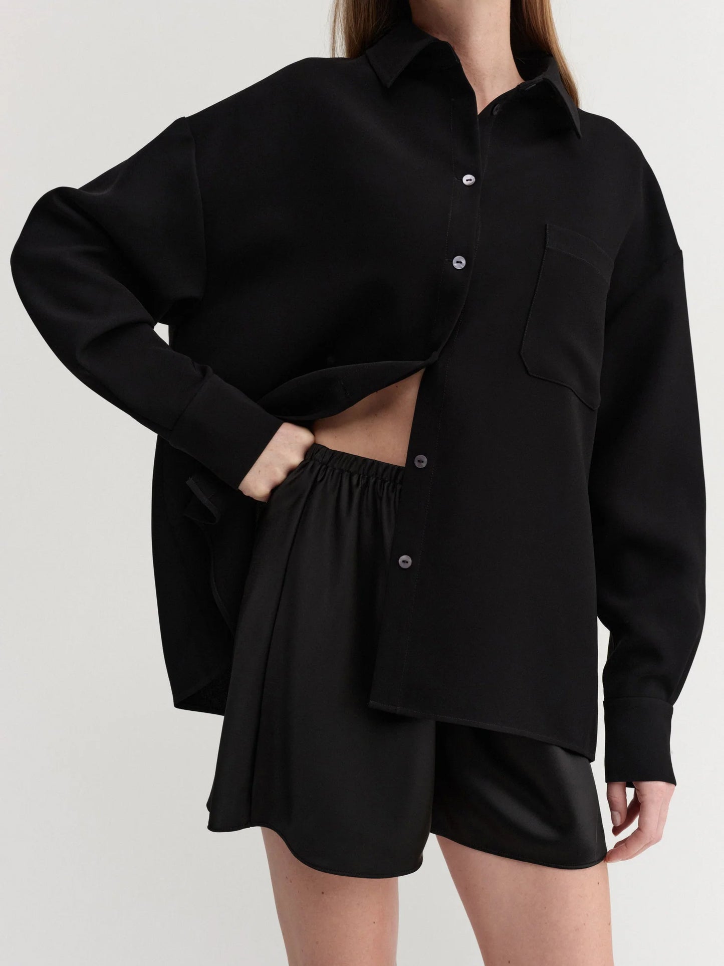 Bim Satin Shorts - Black