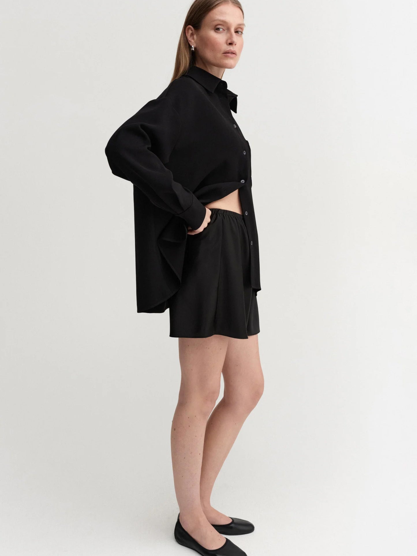 Bim Satin Shorts - Black