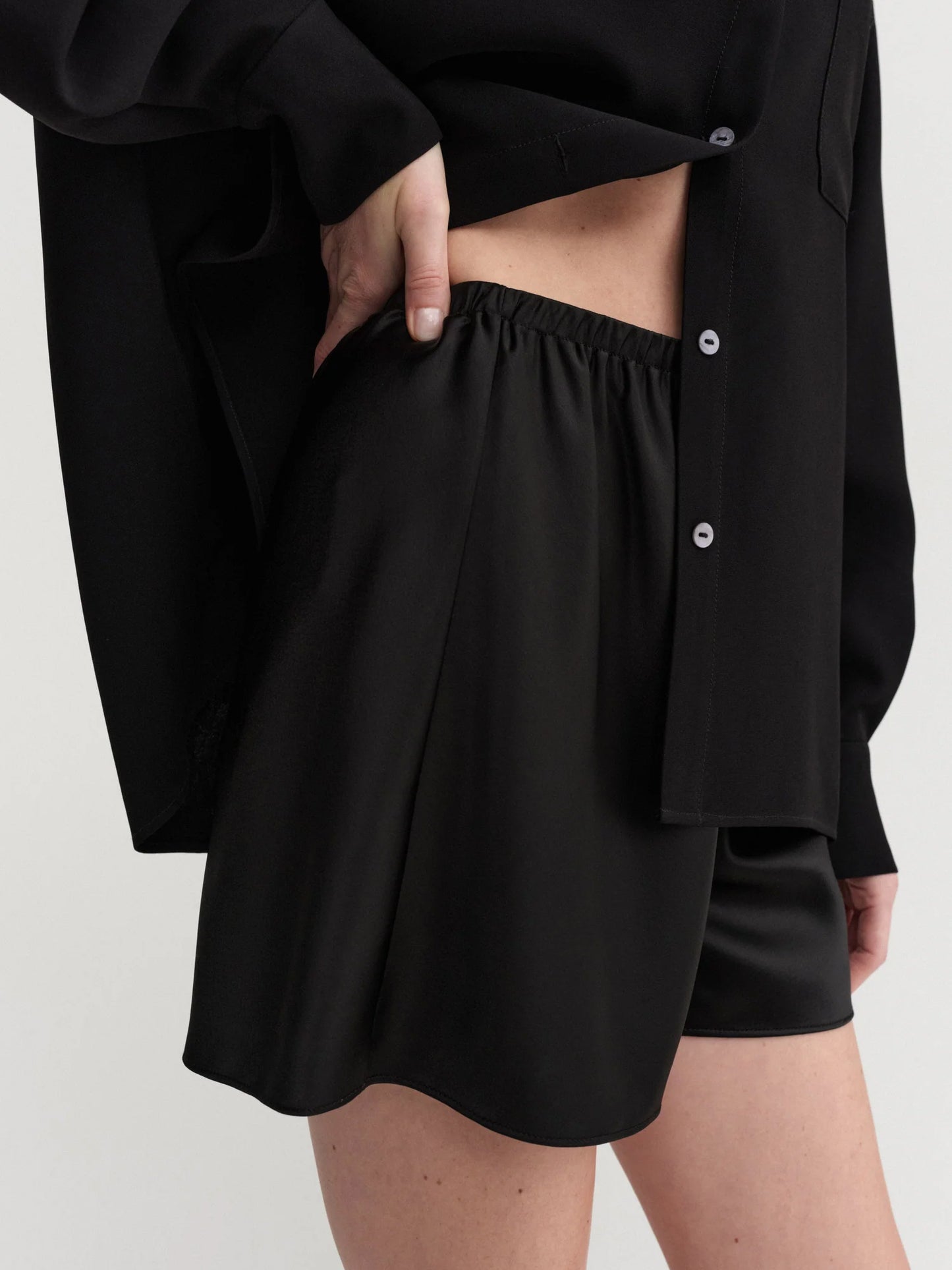 Bim Satin Shorts - Black