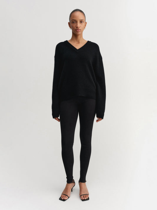 Yara V-Neck Sweater - Black