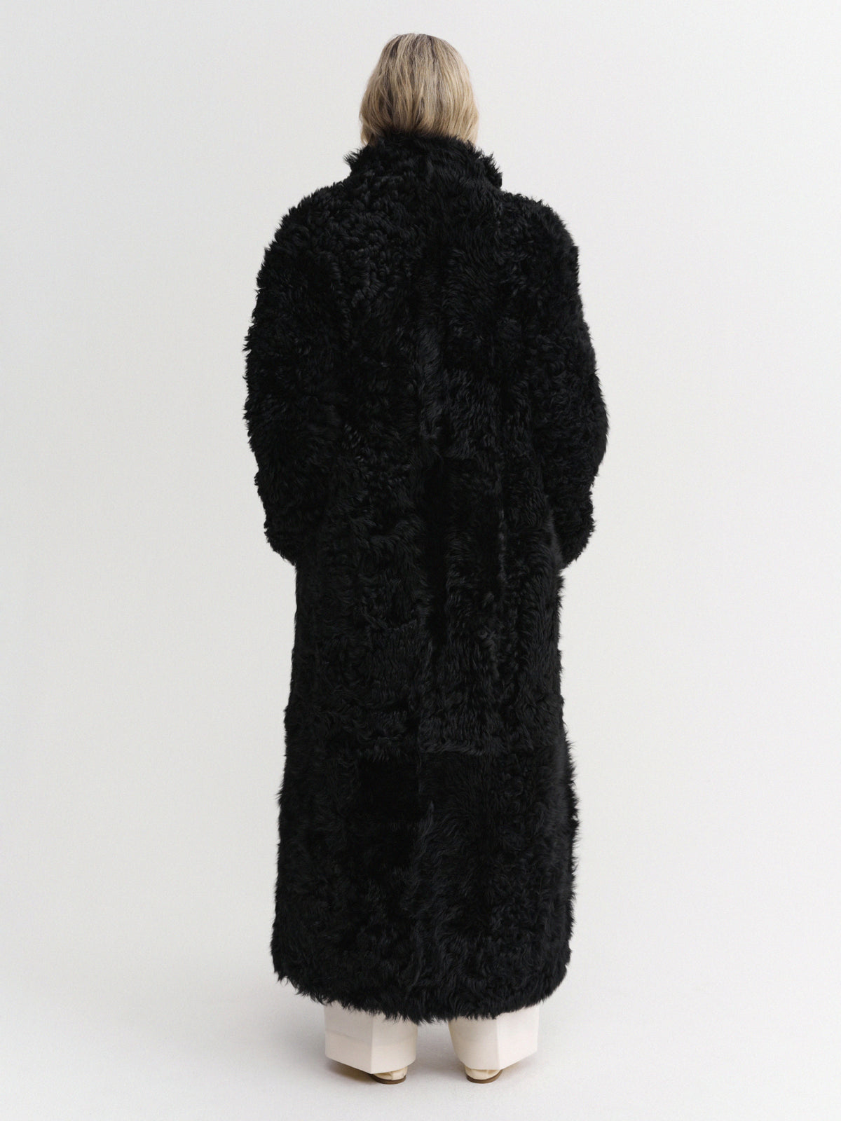 Claudie Shearling Coat – Black