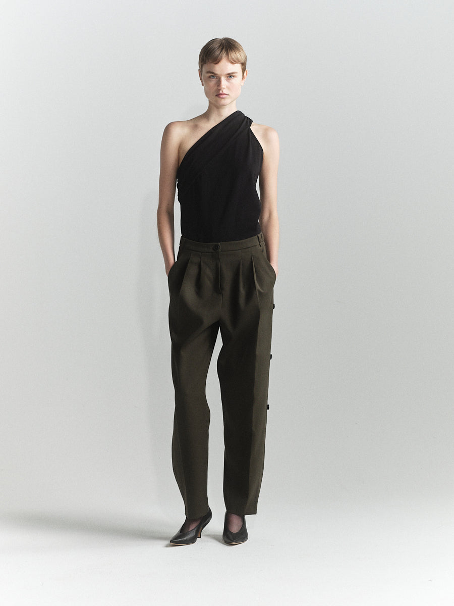 0057 One Shoulder Draped Tee