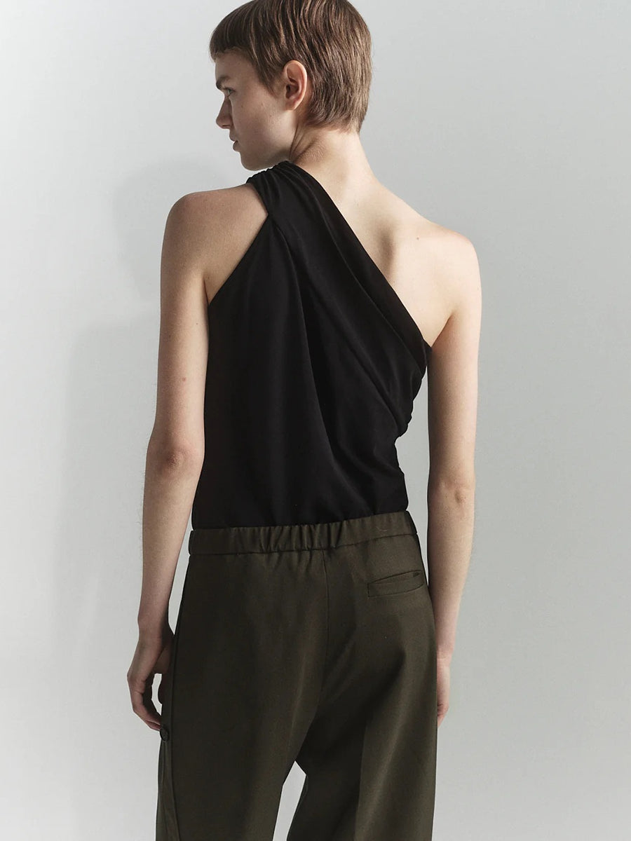 0057 One Shoulder Draped Tee