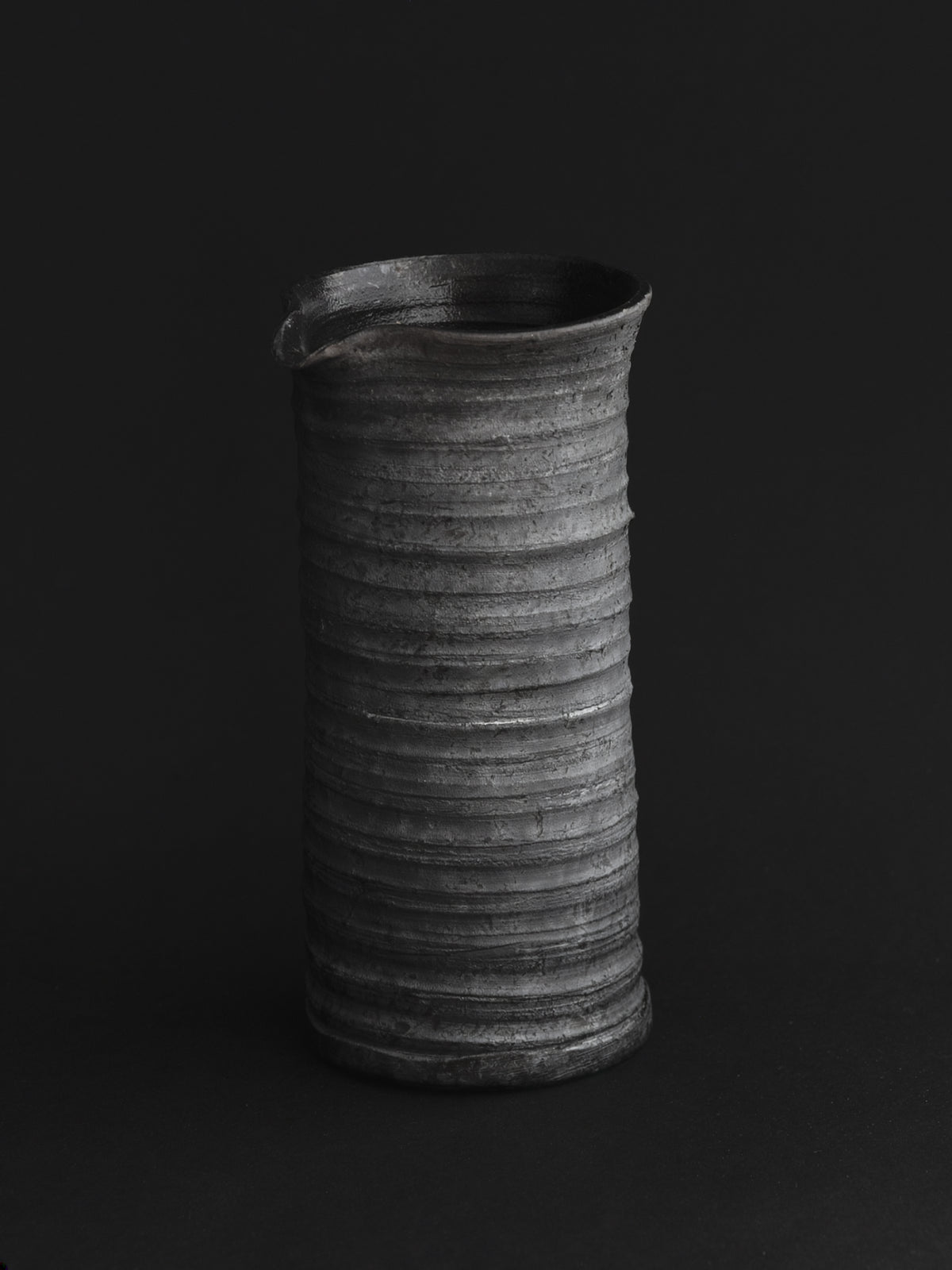 Raku Ribbed Pitcher