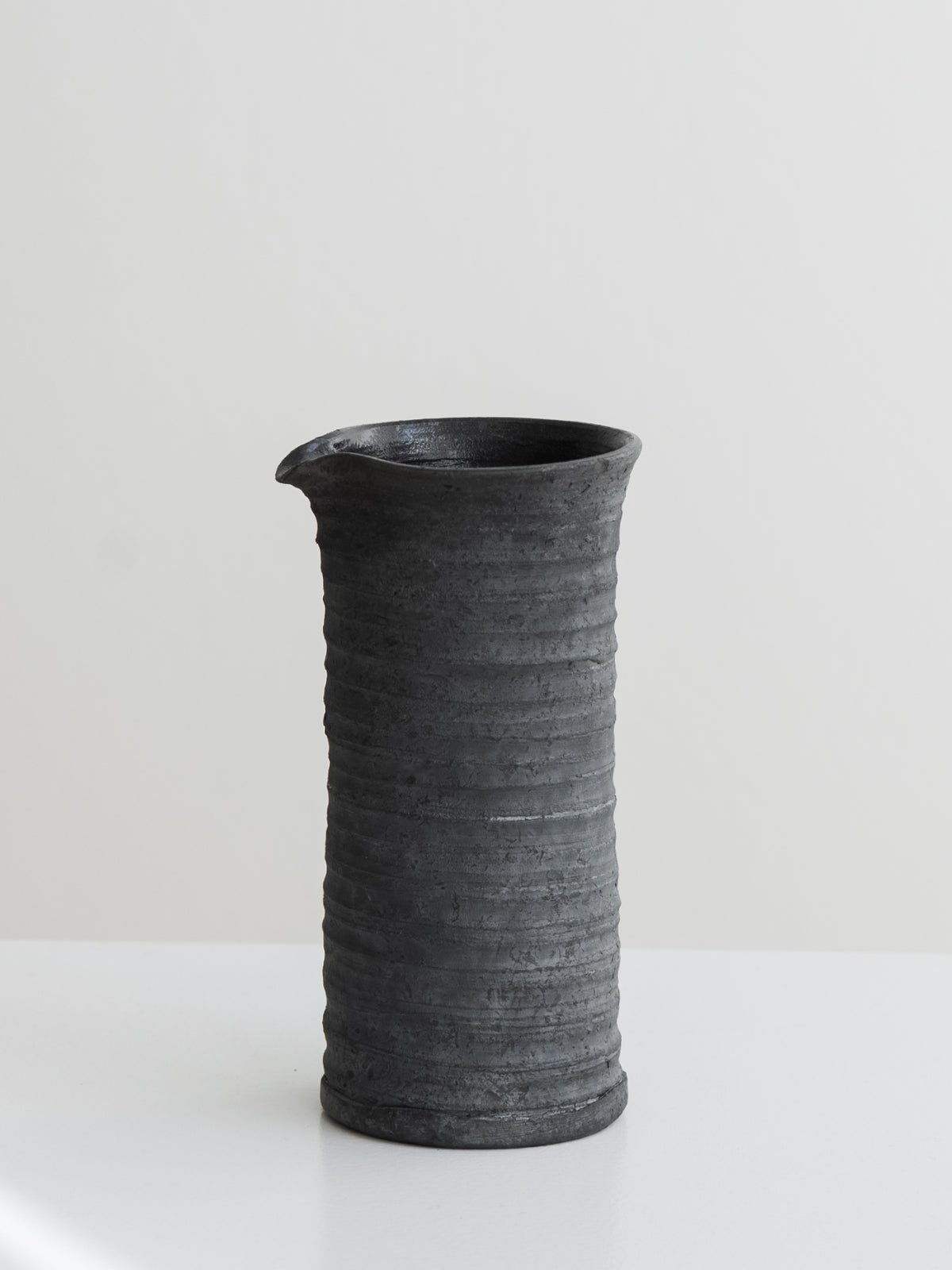Raku Ribbed Pitcher