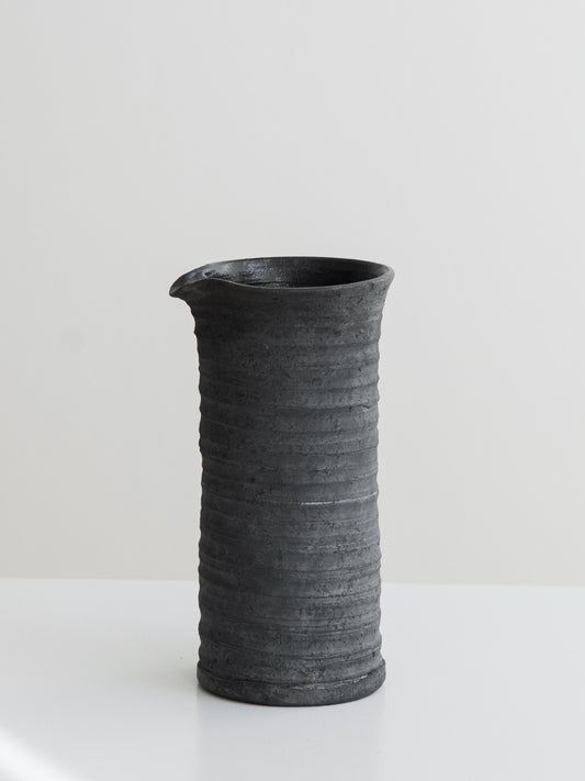 Raku Ribbed Pitcher