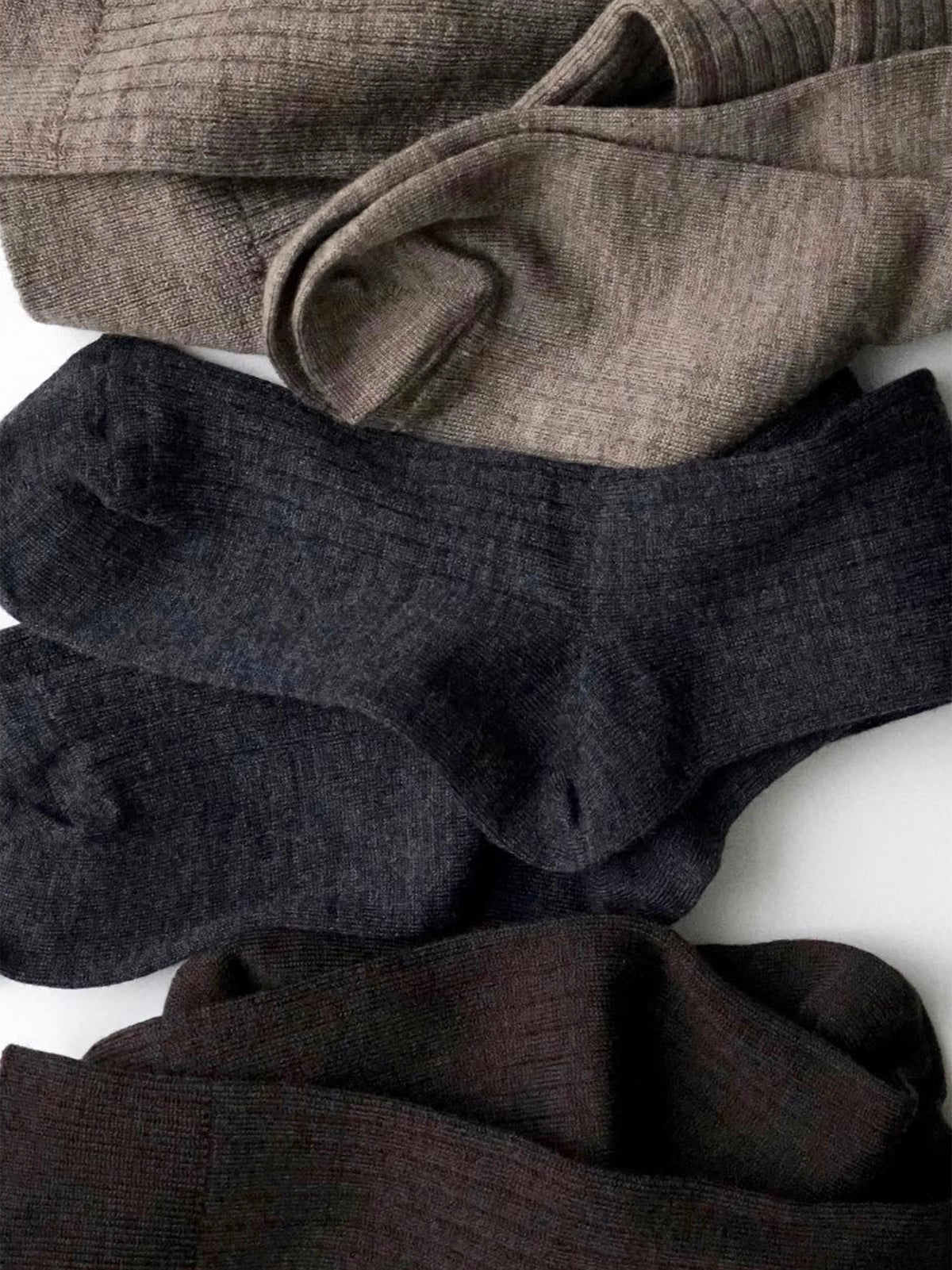 Merino Wool Ribbed High Socks