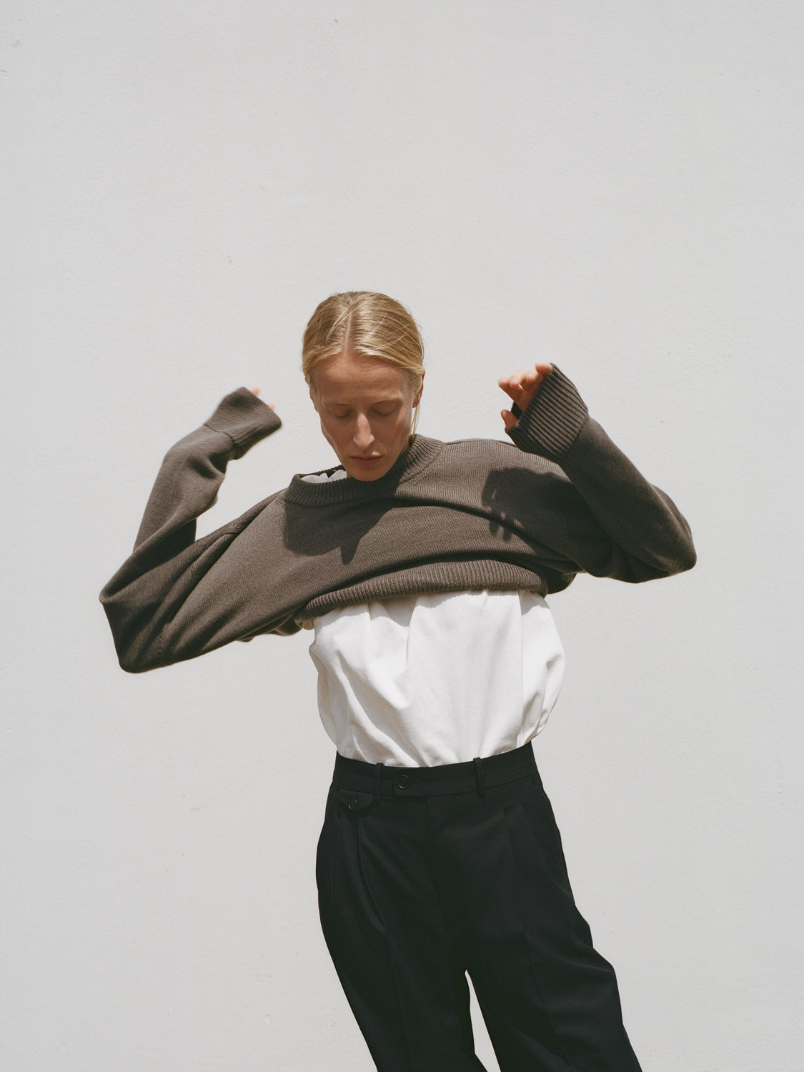 Pleated Wide-Leg Trousers