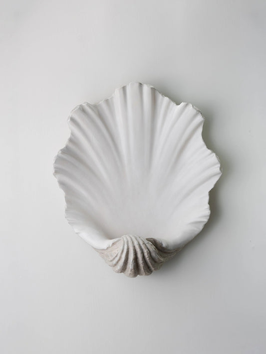 Scallop Shell Wall Light - Antiqued Plaster