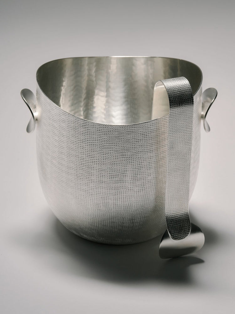 Velvet Ice Bucket & Tongs – Silver-Plated