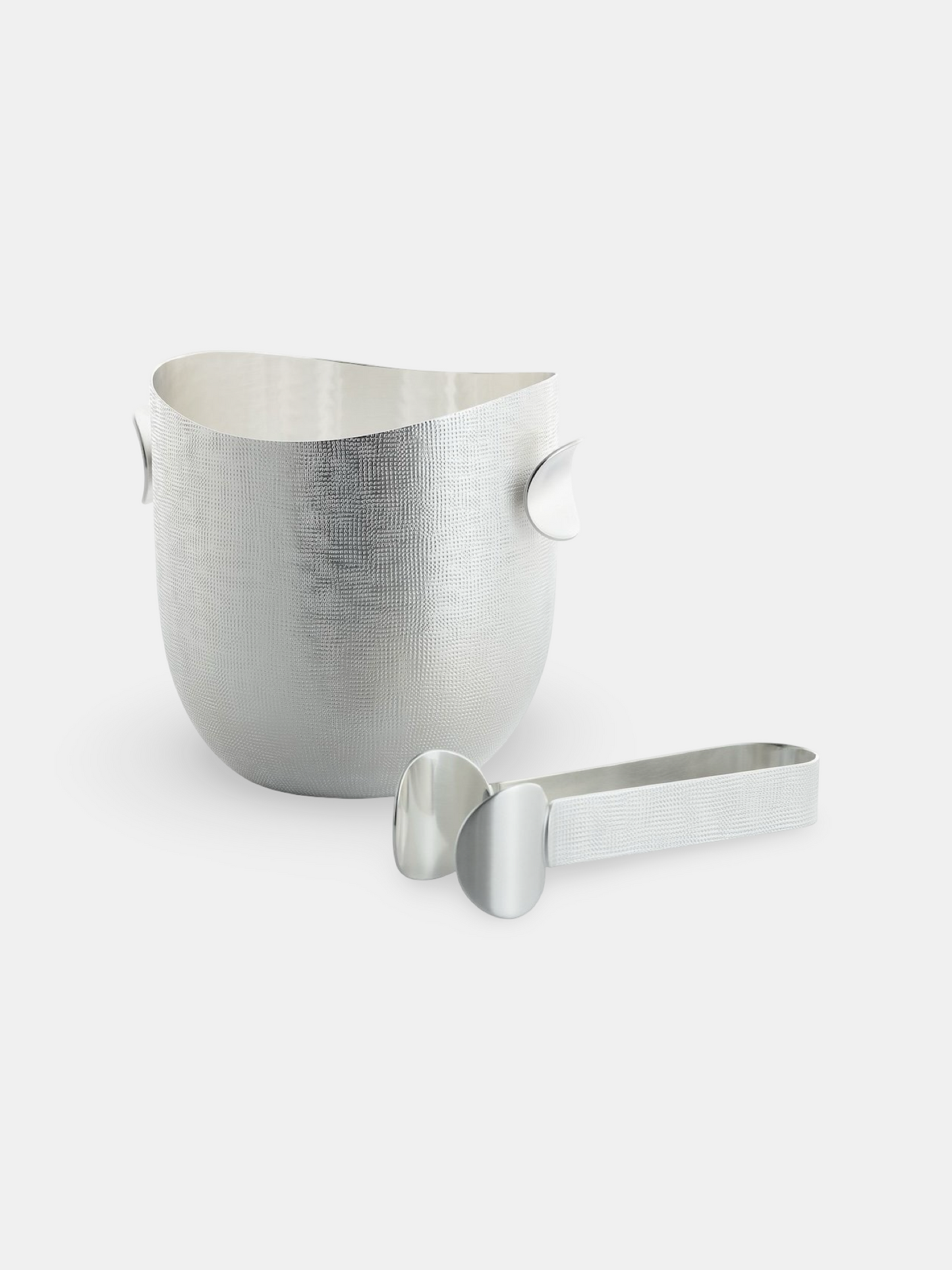 Velvet Ice Bucket & Tongs – Silver-Plated