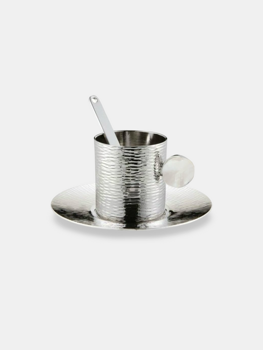 Coffee Cup with Saucer - Mother of Pearl